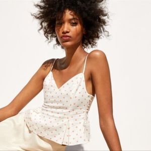 Zara Linen Polka Dot Bustier US Size S